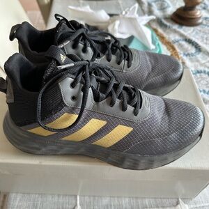 Adidas Black and Gold Sneakers